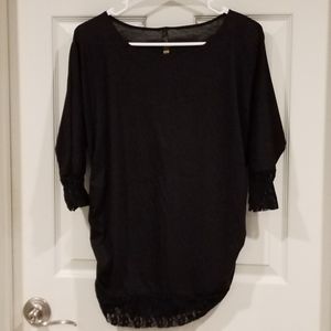 Black maternity t-shirt with lace trim, large